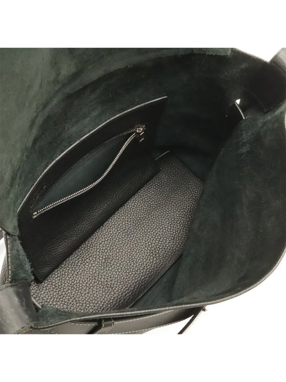 Loewe Anagram Belt Collection Messenger Shoulder Bag Leather Black Silver